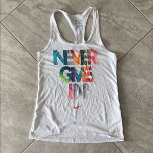Never give up tank top